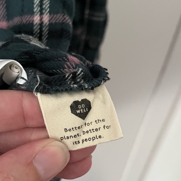 Madewell Flannel Classic Ex-Boyfriend Shirt in Baywood Plaid Green Lane Small - Picture 7 of 13